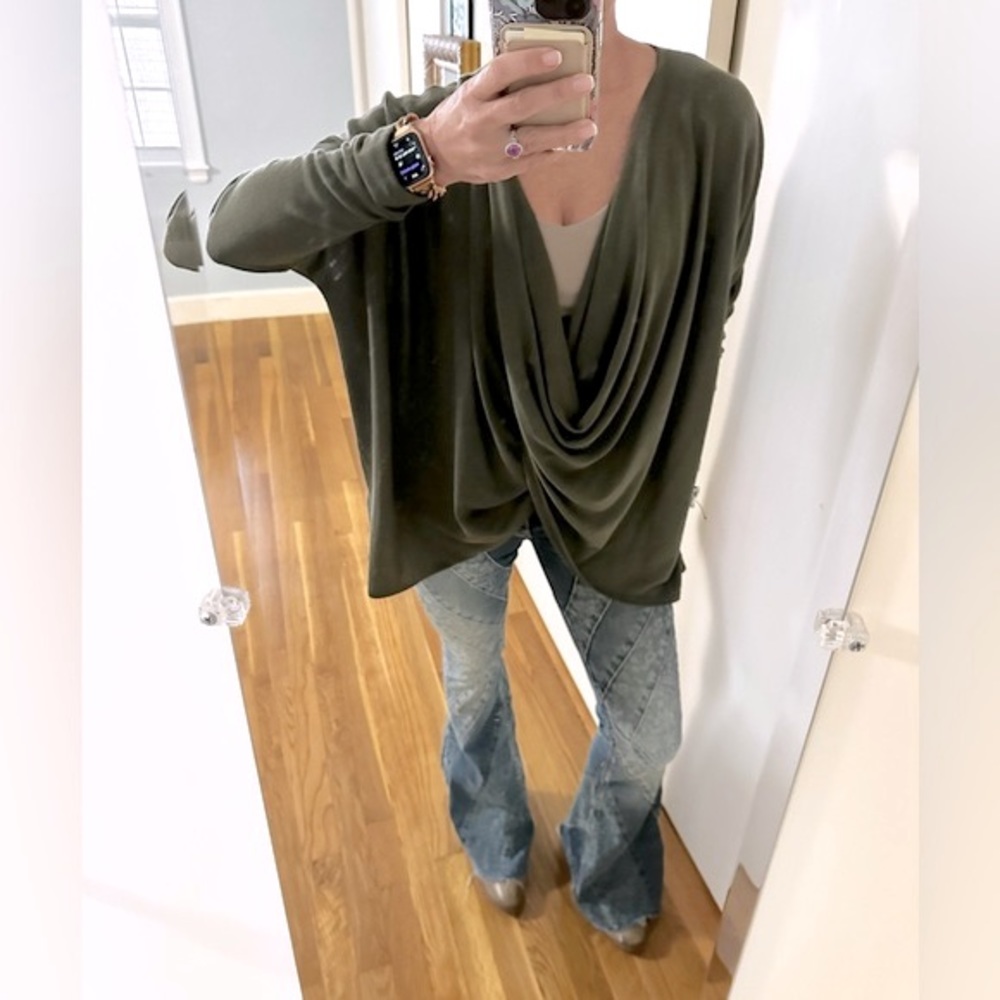 Emerald Drape Front Top